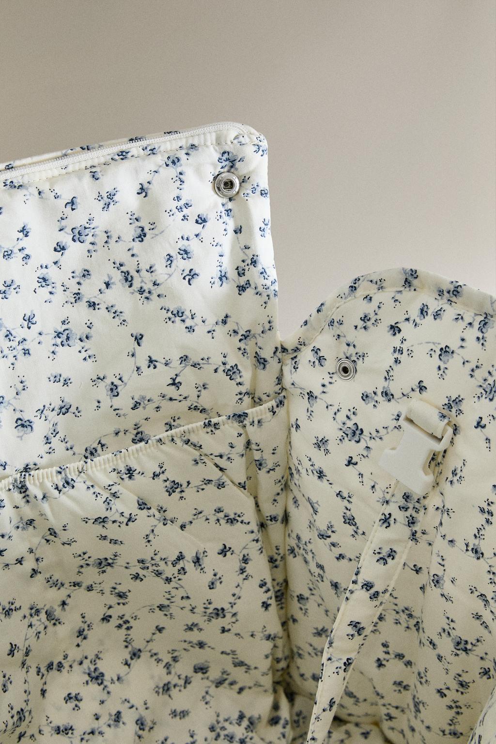 Синяя сумка для беременных с цветочным узором из хлопка