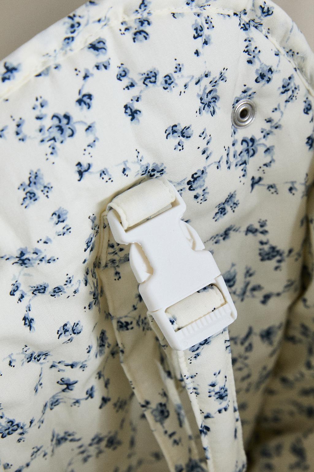 Синяя сумка для беременных с цветочным узором из хлопка