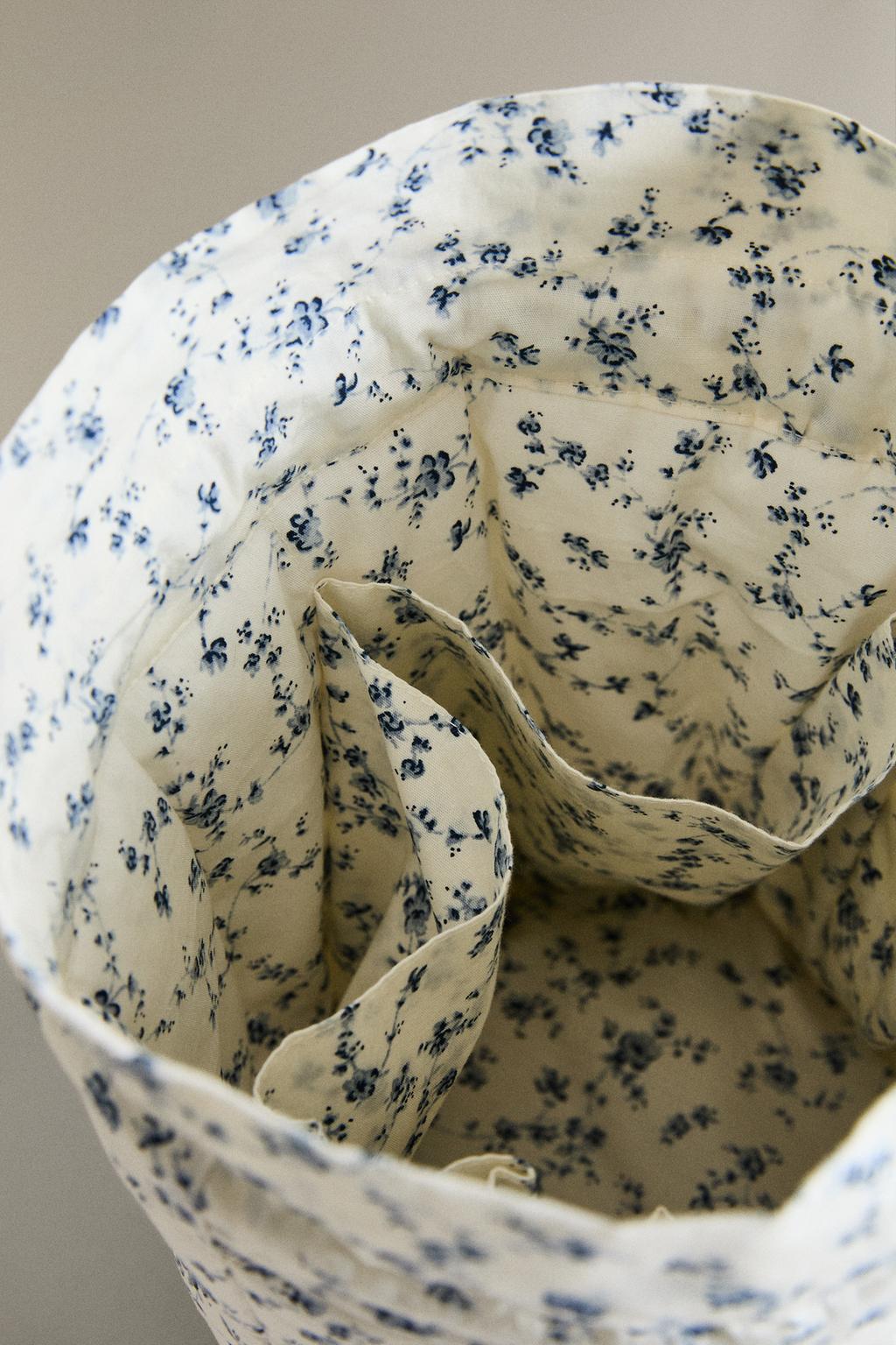 Синяя сумка-ведро с цветочным узором для малышей