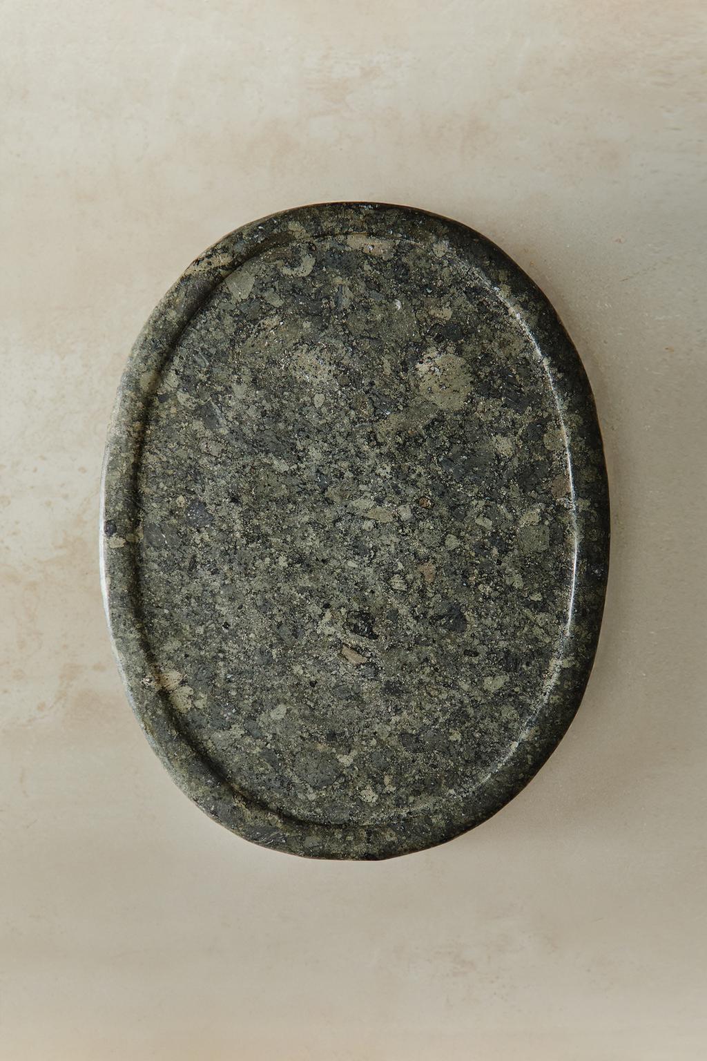 Зеленый мраморный поднос