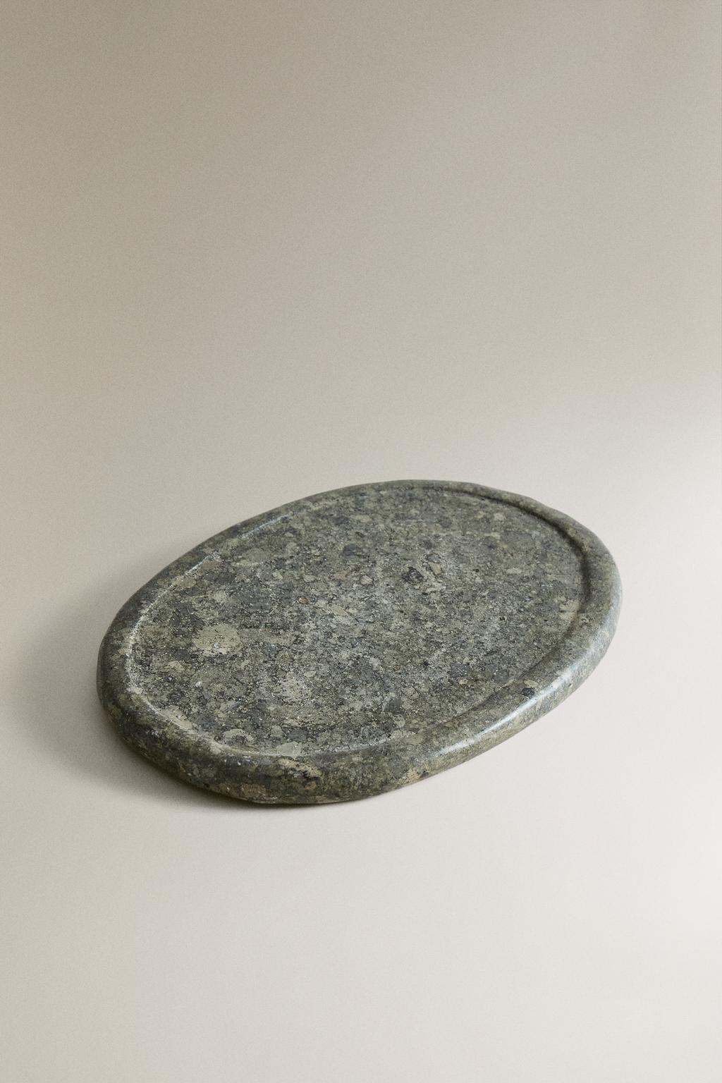 Зеленый мраморный поднос