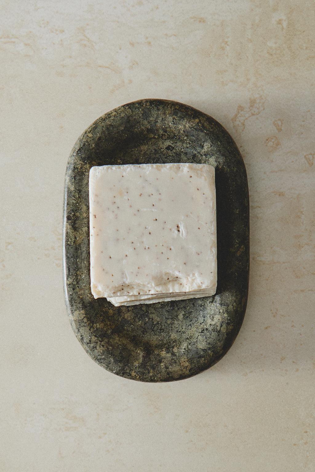 Мыльница для ванной комнаты с зеленоватым мрамором