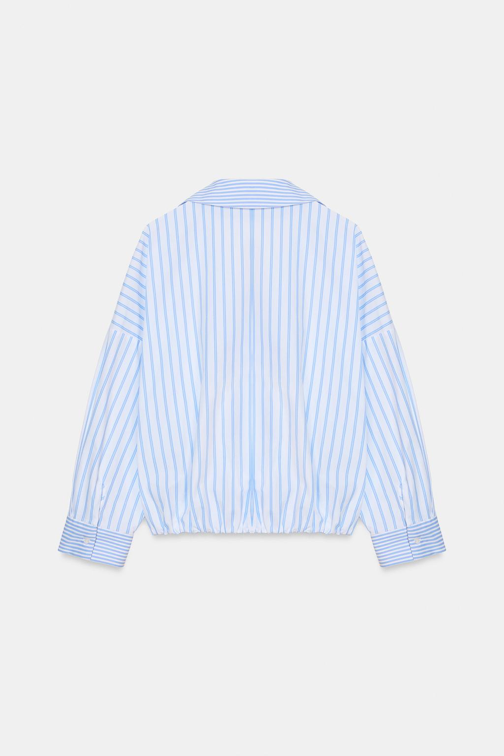 РУБАШКА ИЗ ПОПЛИНА В ПОЛОСКУ С ЭЛЕМЕНТАМИ ПЭЧВОРКА