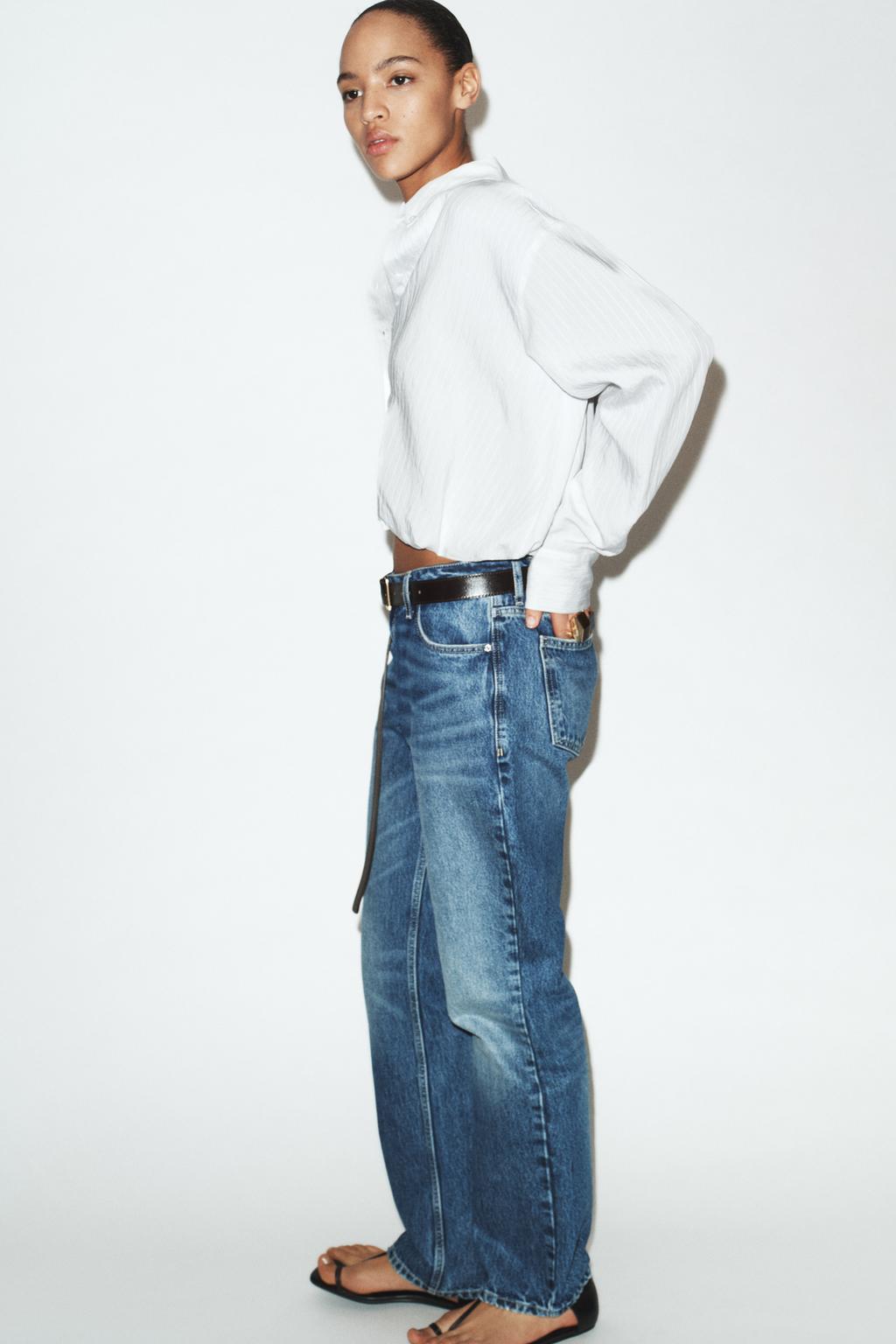 РУБАШКА ИЗ ПОПЛИНА В ПОЛОСКУ С РУКАВАМИ-БУФФ