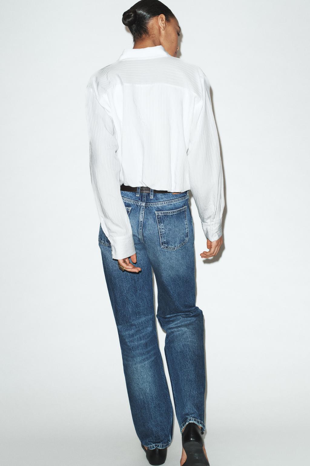 РУБАШКА ИЗ ПОПЛИНА В ПОЛОСКУ С РУКАВАМИ-БУФФ