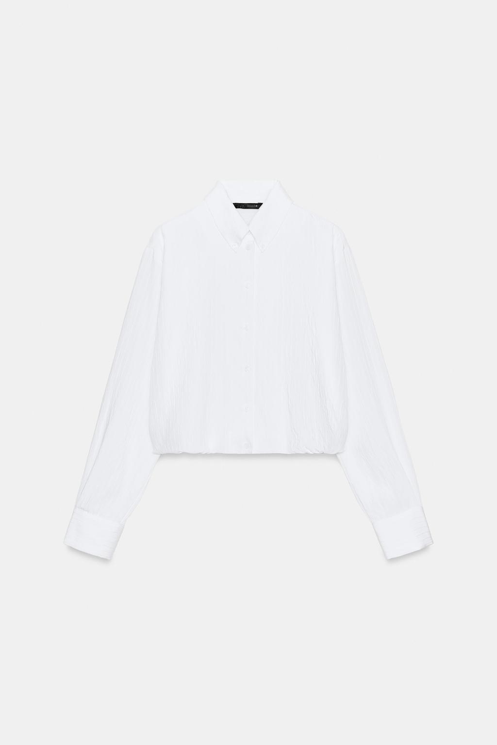 РУБАШКА ИЗ ПОПЛИНА В ПОЛОСКУ С РУКАВАМИ-БУФФ