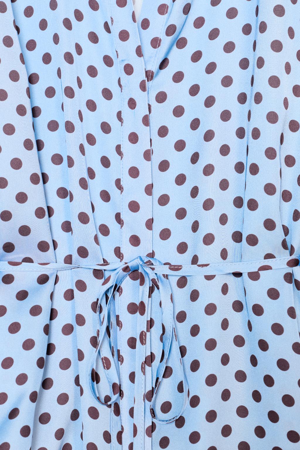 АТЛАСНАЯ РУБАШКА В ГОРОШЕК С РЕМНЕМ