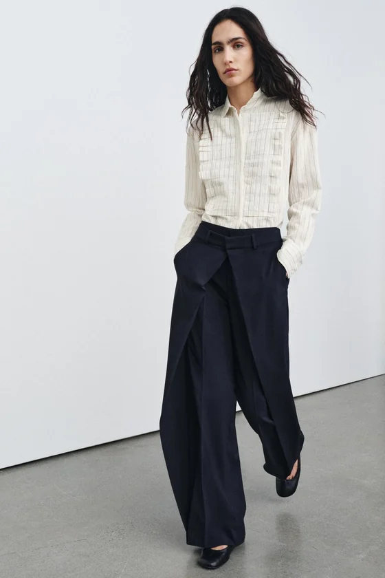 ШИРОКИЕ БРЮКИ С ЗАЩИПАМИ — ZW COLLECTION