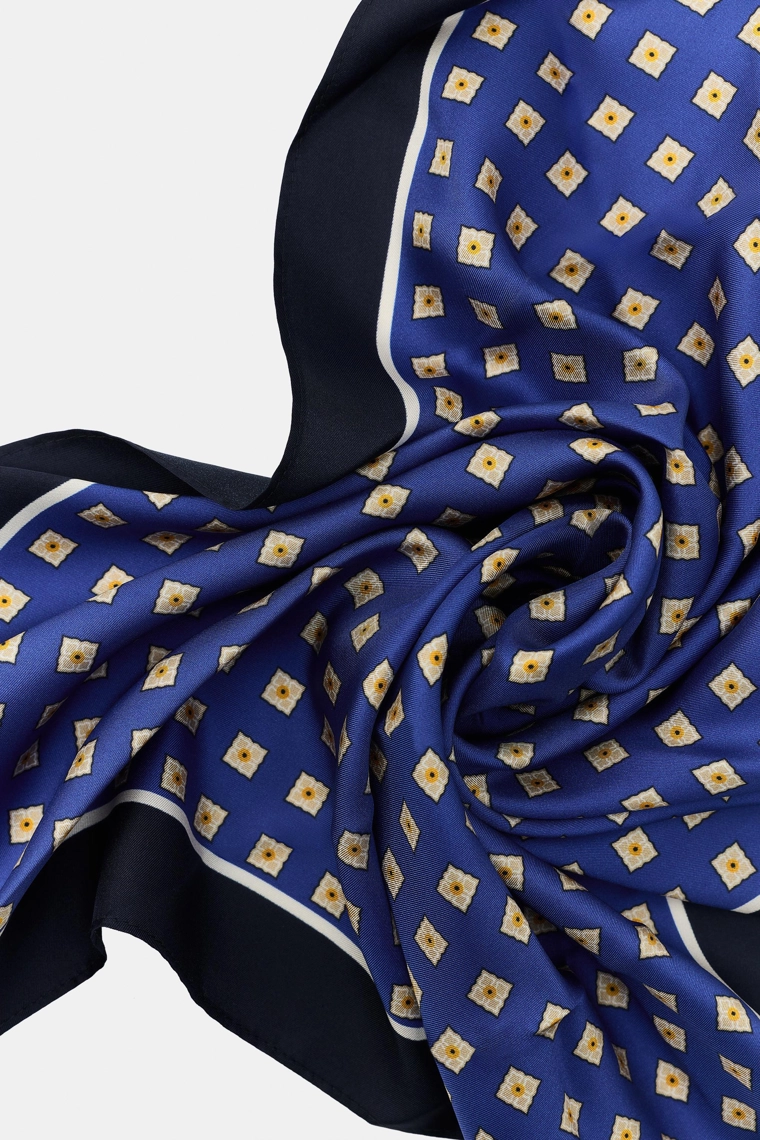 ШЕЛКОВЫЙ ШАРФ 100% С ПРИНТОМ В ГОРОШЕК