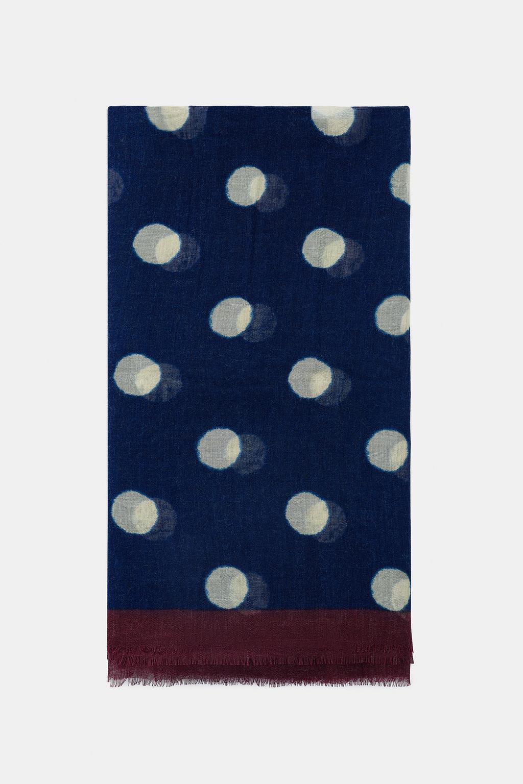 ШАРФ С ПРИНТОМ В ГОРОШЕК