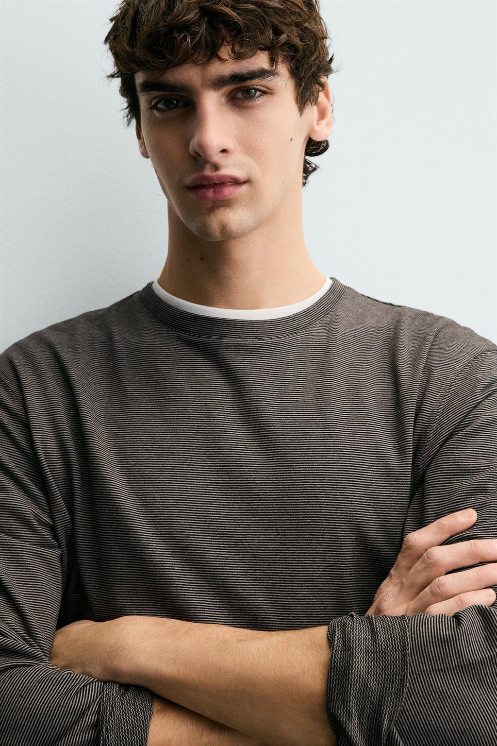 ФУТБОЛКА В ПОЛОСКУ С ДЛИННЫМИ РУКАВАМИ