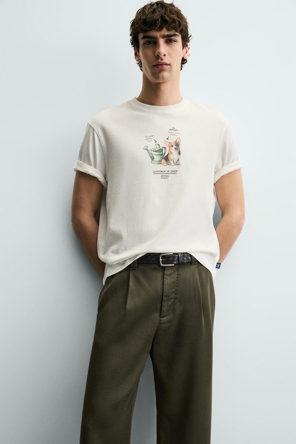 ФУТБОЛКА С КОНТРАСТНЫМ ПРИНТОМ