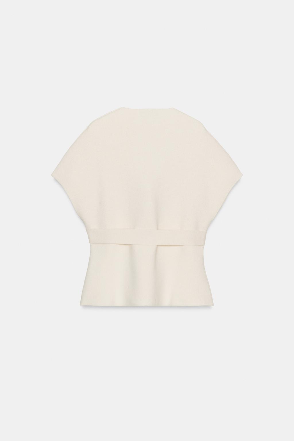 ТРИКОТАЖНЫЙ ЖИЛЕТ С ПОЯСОМ