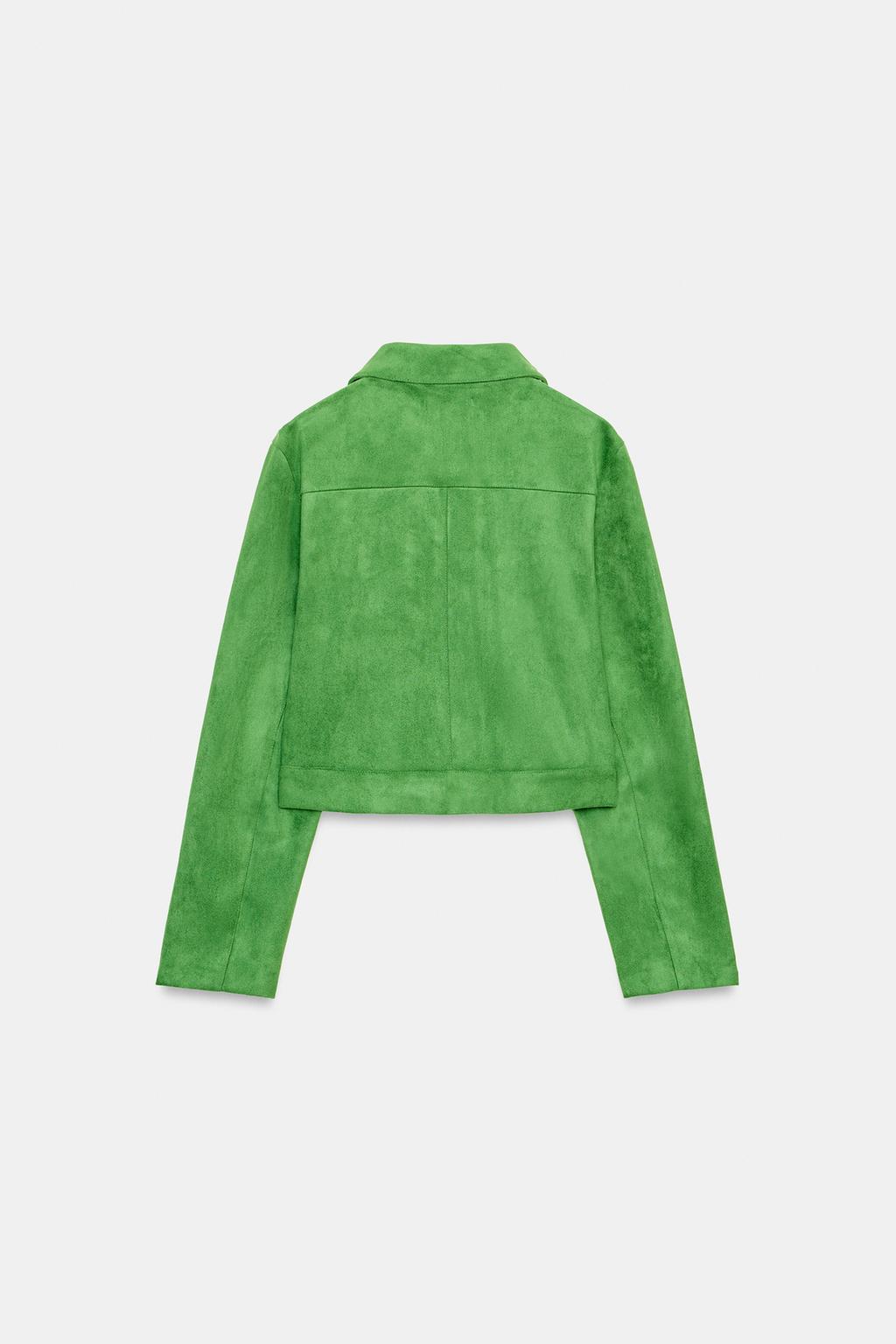 УКОРОЧЕННАЯ КУРТКА ИЗ ИСКУССТВЕННОЙ ЗАМШИ