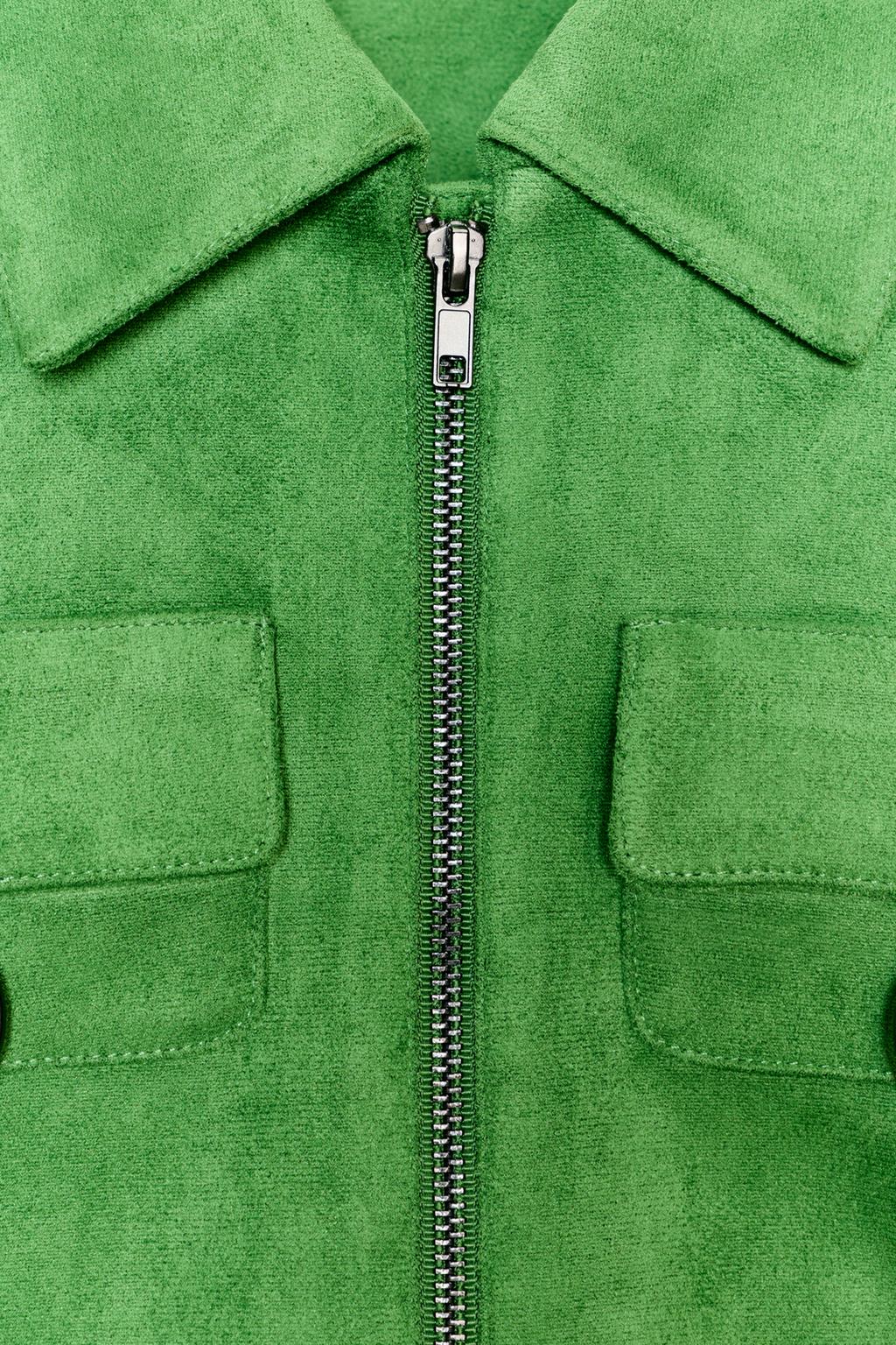 УКОРОЧЕННАЯ КУРТКА ИЗ ИСКУССТВЕННОЙ ЗАМШИ