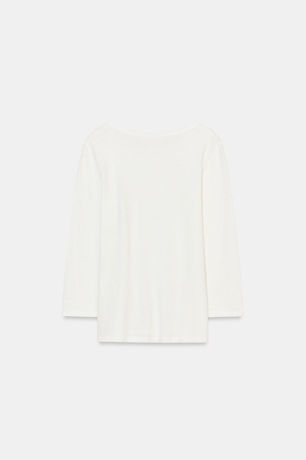 ФУТБОЛКА ИЗ ЛЬНА С ЭФФЕКТОМ ПОТЕРТОСТИ