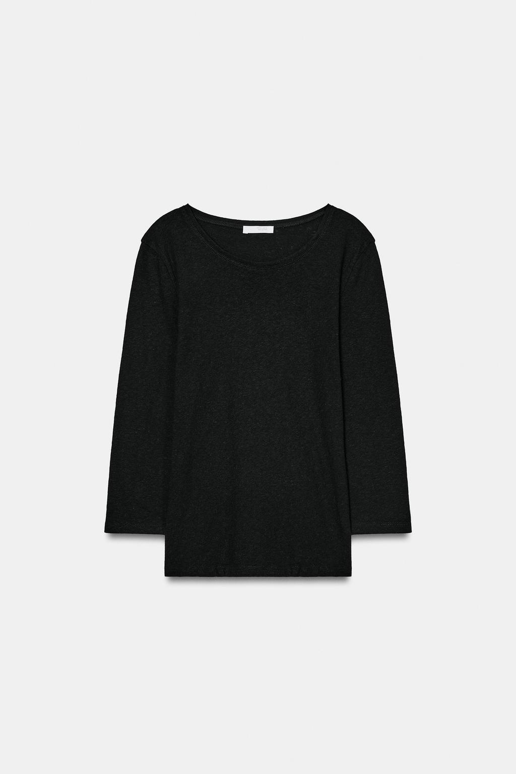 ФУТБОЛКА ИЗ ЛЬНА С ЭФФЕКТОМ ПОТЕРТОСТИ