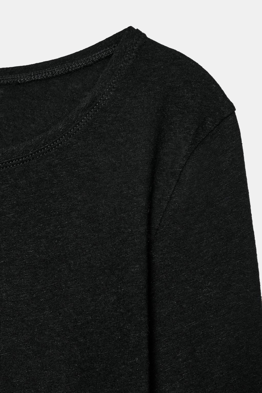 ФУТБОЛКА ИЗ ЛЬНА С ЭФФЕКТОМ ПОТЕРТОСТИ