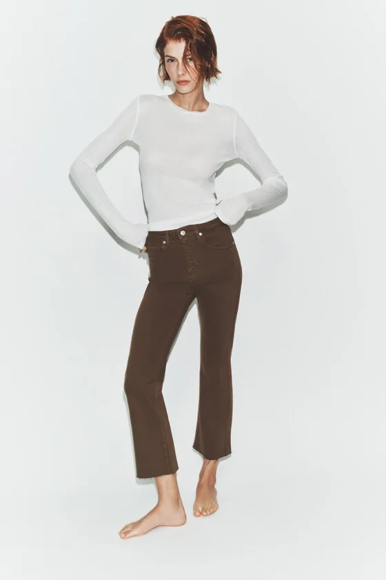 ДЖИНСЫ TRF CROPPED FLARE С ВЫСОКОЙ ПОСАДКОЙ