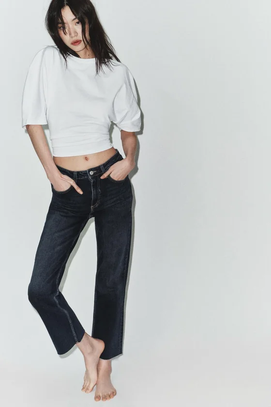 ДЖИНСЫ TRF CROPPED FLARE С ВЫСОКОЙ ПОСАДКОЙ