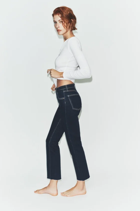 ДЖИНСЫ TRF CROPPED FLARE С ВЫСОКОЙ ПОСАДКОЙ