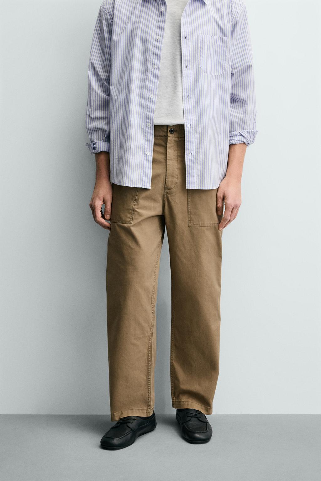 БРЮКИ STRAIGHT FIT С ЭФФЕКТОМ ПОТЕРТОСТИ