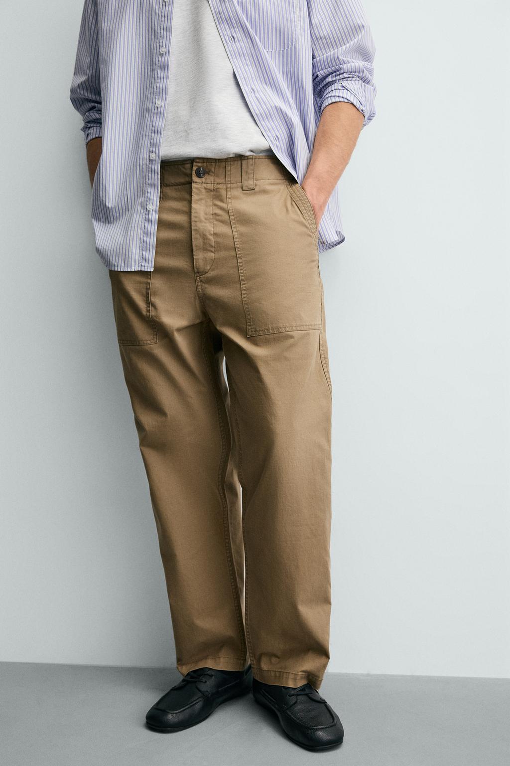 БРЮКИ STRAIGHT FIT С ЭФФЕКТОМ ПОТЕРТОСТИ