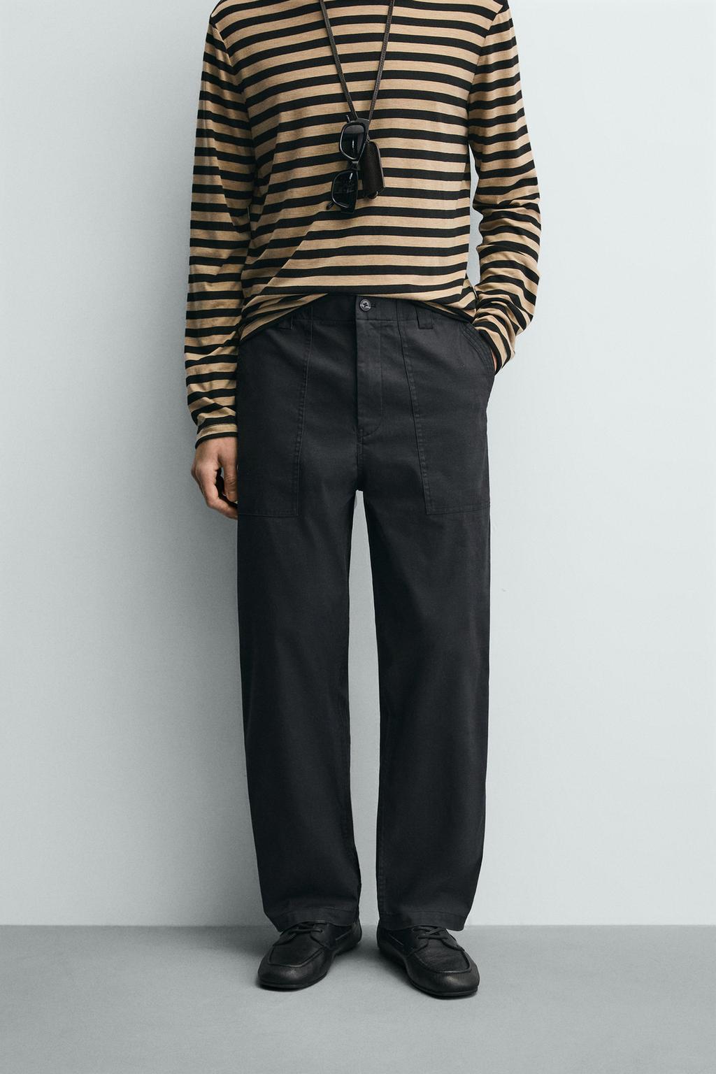 БРЮКИ STRAIGHT FIT С ЭФФЕКТОМ ПОТЕРТОСТИ