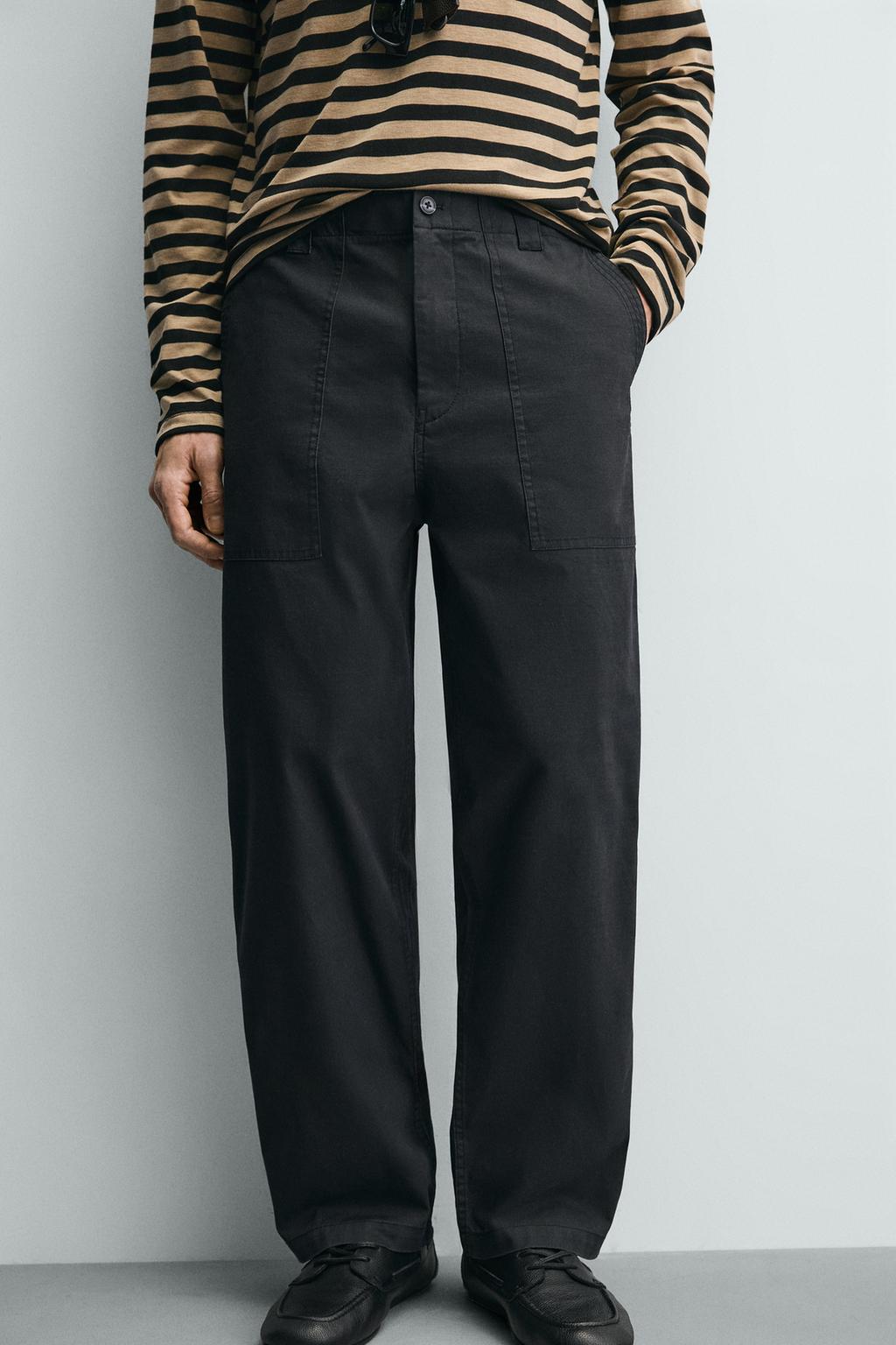 БРЮКИ STRAIGHT FIT С ЭФФЕКТОМ ПОТЕРТОСТИ