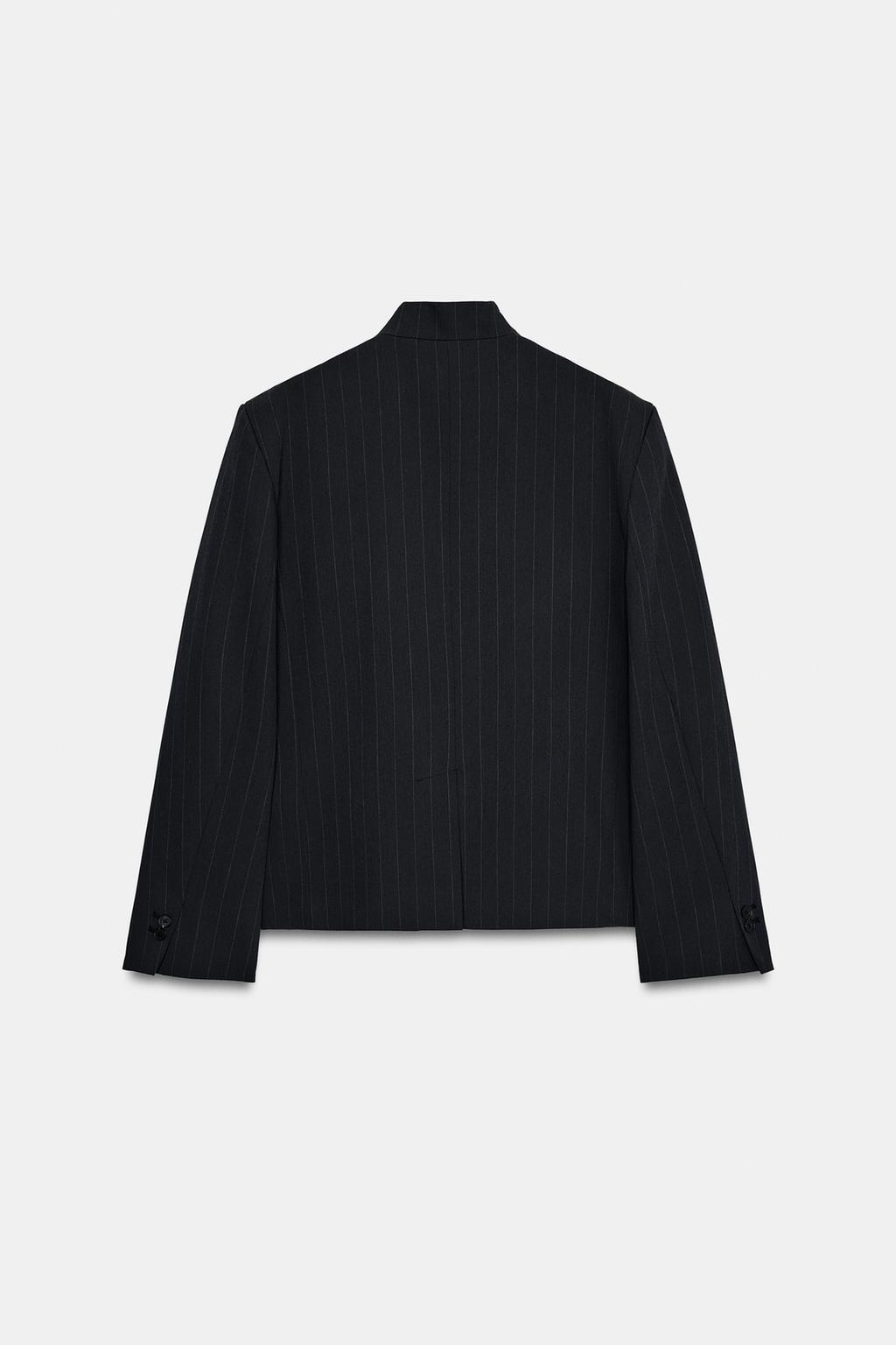 БЛЕЙЗЕР С ВОРОТНИКОМ-СТОЙКОЙ В ТОНКУЮ ПОЛОСКУ — ZW COLLECTION