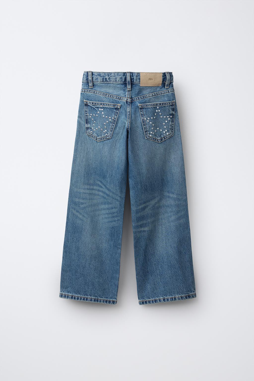 ДЖИНСЫ WIDE LEG СО СТРАЗАМИ «ЗВЕЗДЫ»