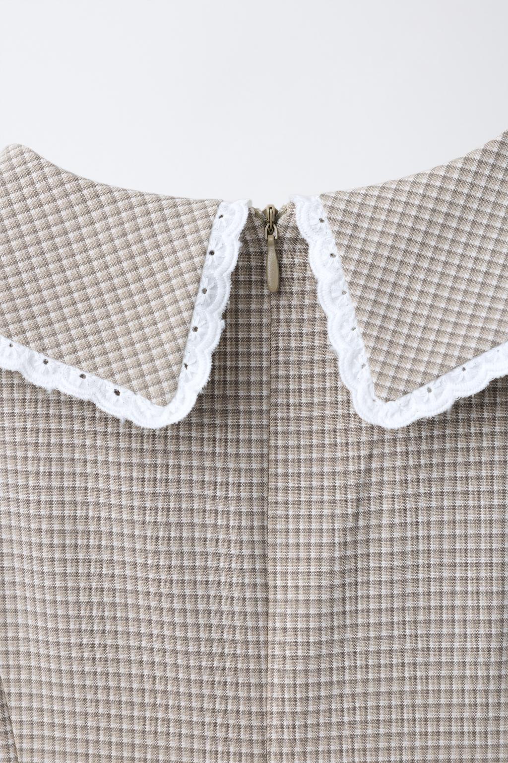 ПЛАТЬЕ В КЛЕТКУ С ВОЛАНАМИ И КРУЖЕВОМ