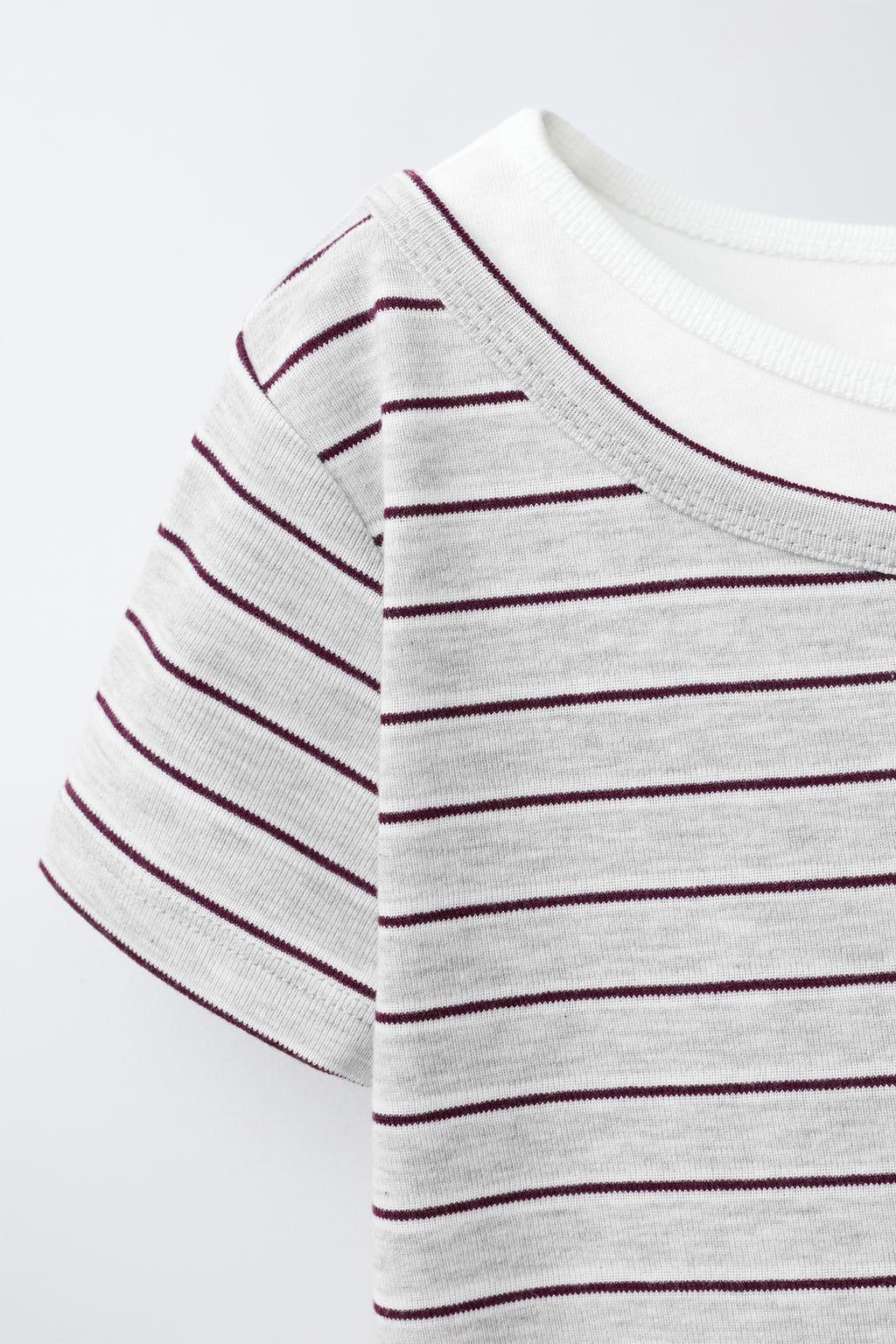 МАЙКА В ПОЛОСКУ С ДВОЙНЫМ ВОРОТНИКОМ