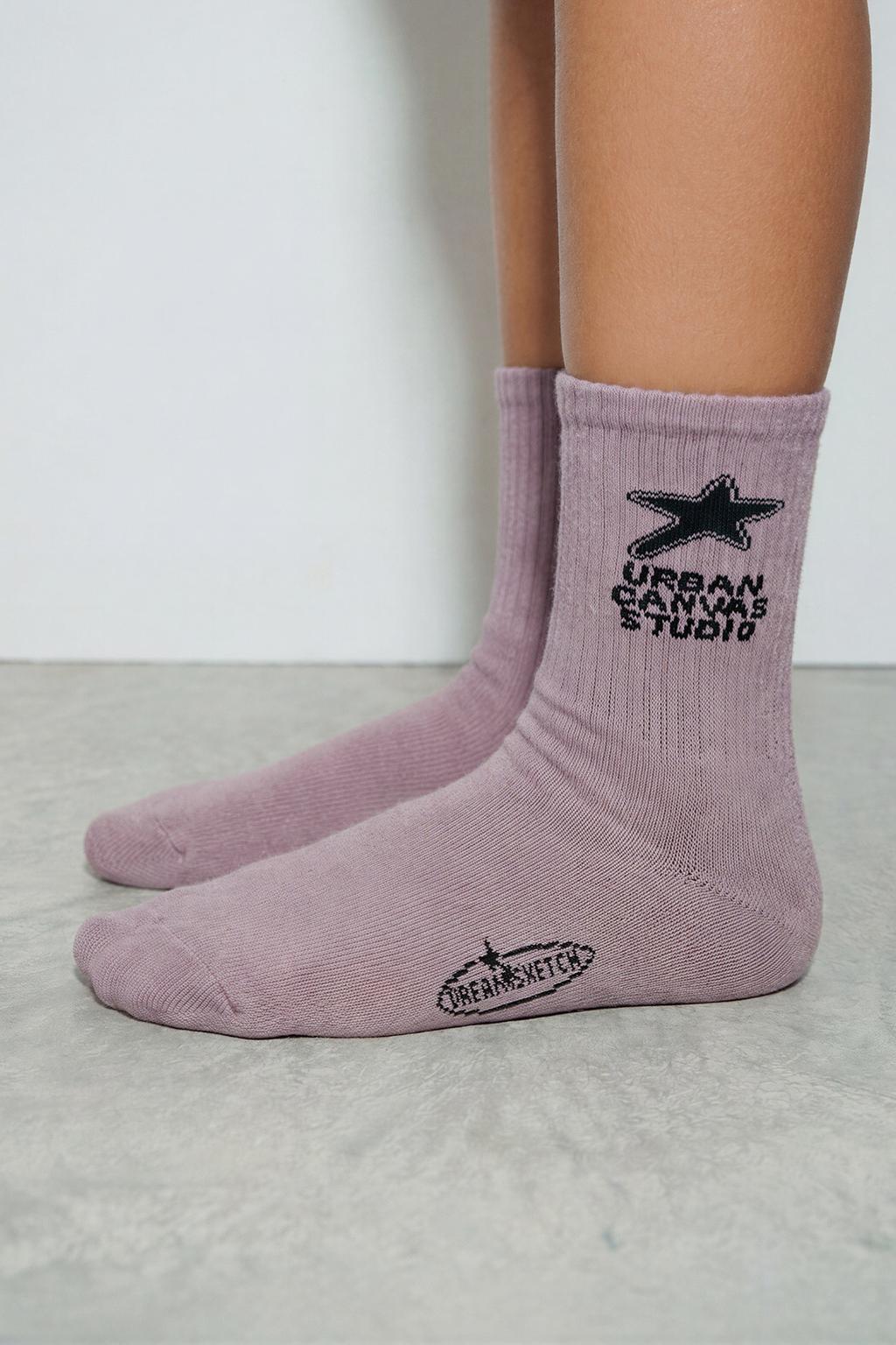 НАБОР ИЗ ДВУХ ПАР ВЫСОКИХ НОСКОВ С ПРИНТОМ