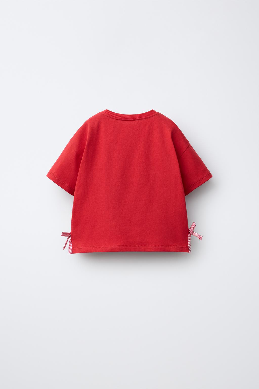 ФУТБОЛКА С БАНТАМИ В КЛЕТКУ ВИШИ