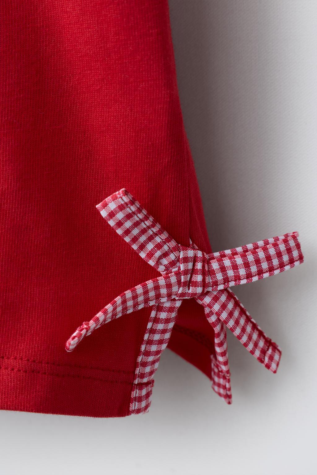 ФУТБОЛКА С БАНТАМИ В КЛЕТКУ ВИШИ