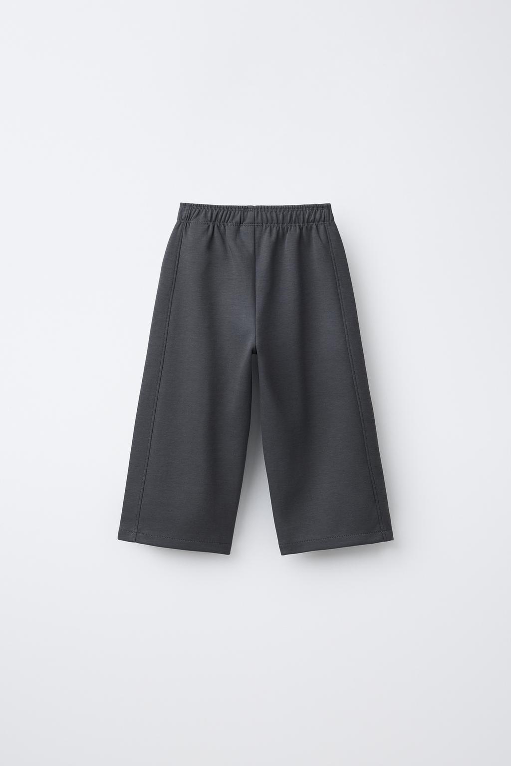 БРЮКИ WIDE LEG ИЗ ТКАНИ ИНТЕРЛОК С РЕЛЬЕФНОЙ НАДПИСЬЮ