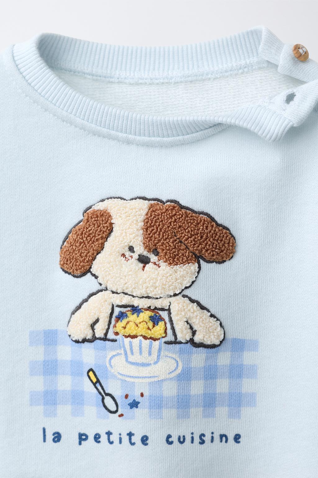 ТОЛСТОВКА С СОБАЧКОЙ ИЗ МАХРОВОЙ ТКАНИ