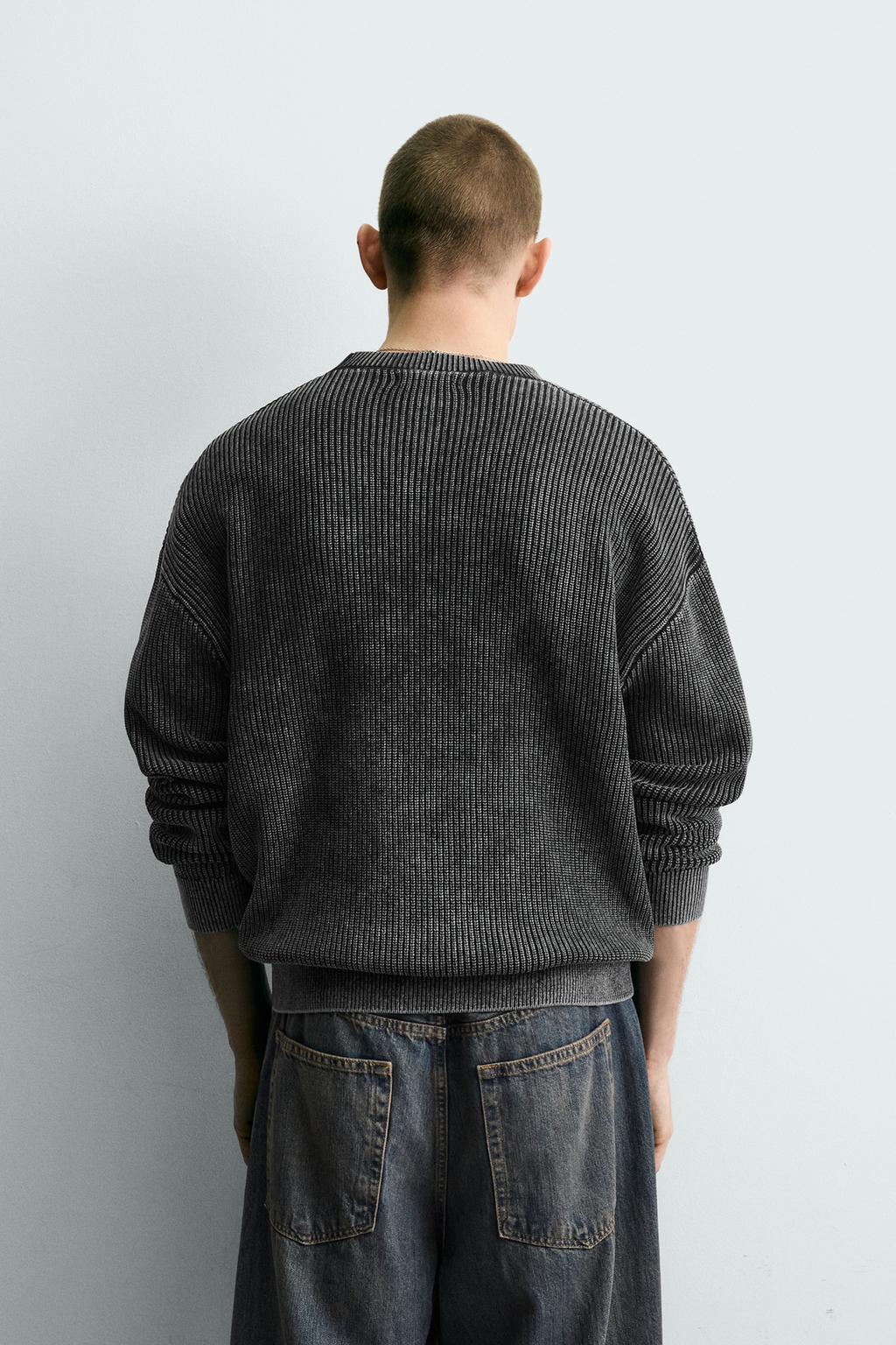 СВИТЕР В РУБЧИК С ЭФФЕКТОМ ПОТЕРТОСТИ