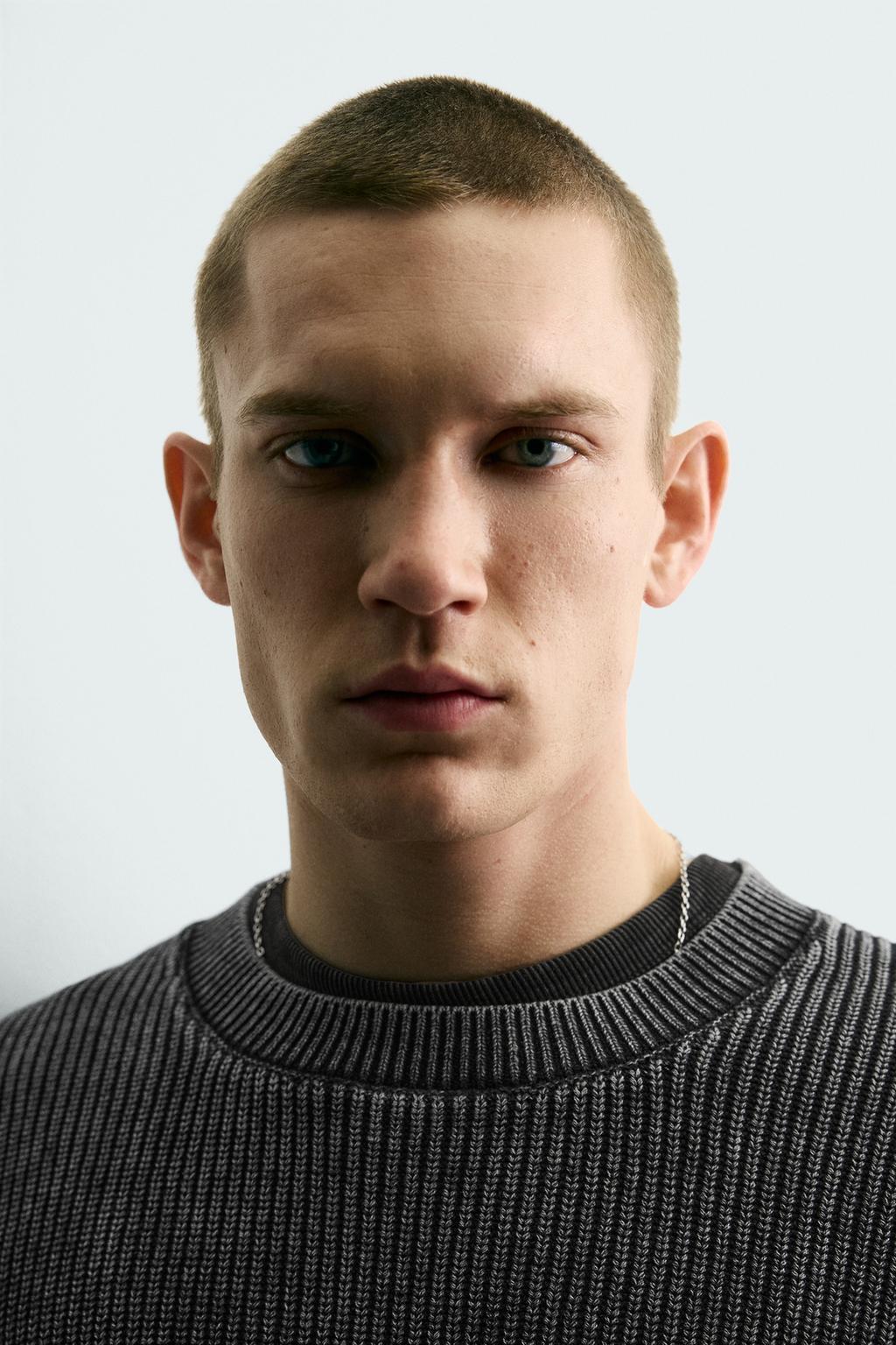 СВИТЕР В РУБЧИК С ЭФФЕКТОМ ПОТЕРТОСТИ