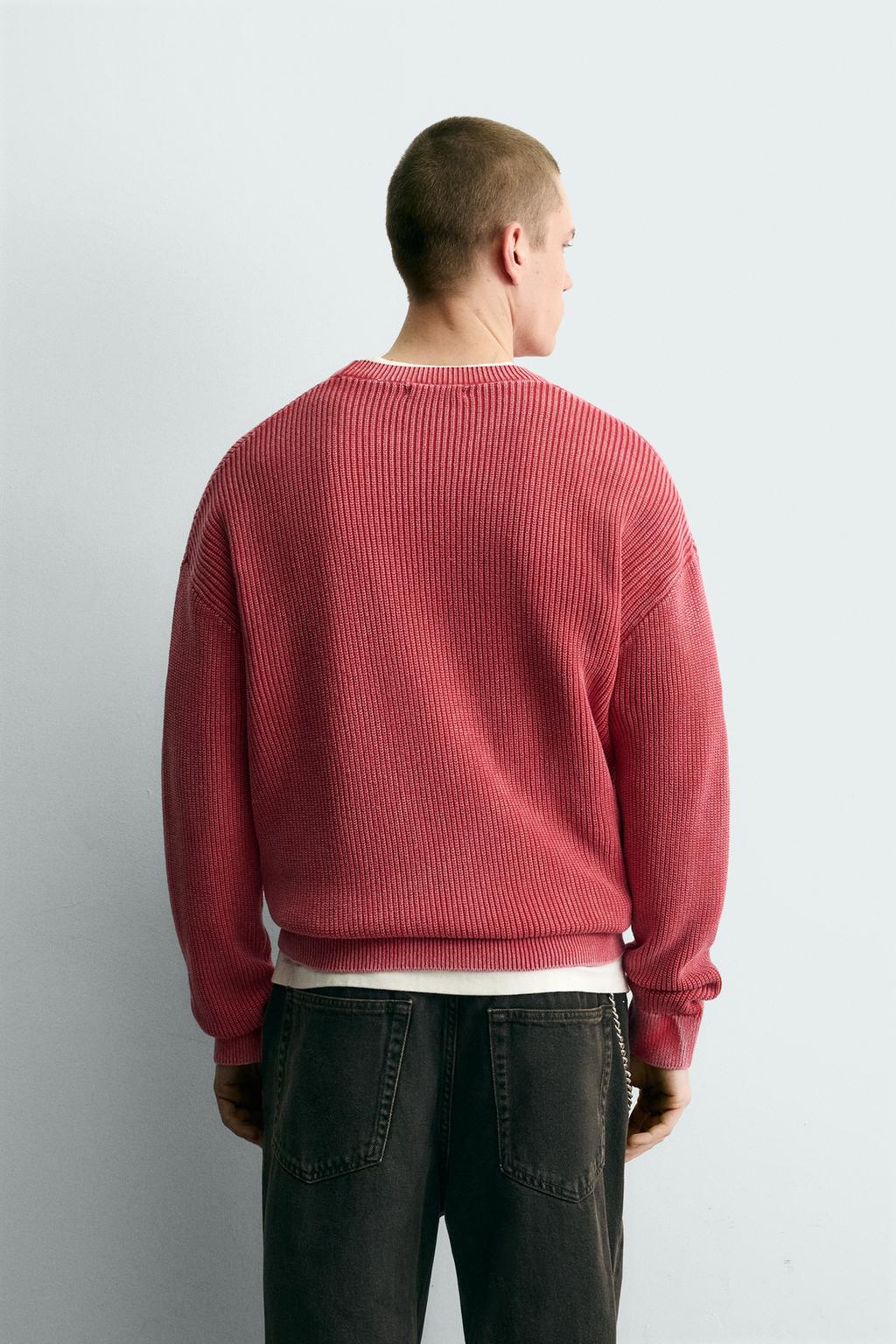 СВИТЕР В РУБЧИК С ЭФФЕКТОМ ПОТЕРТОСТИ