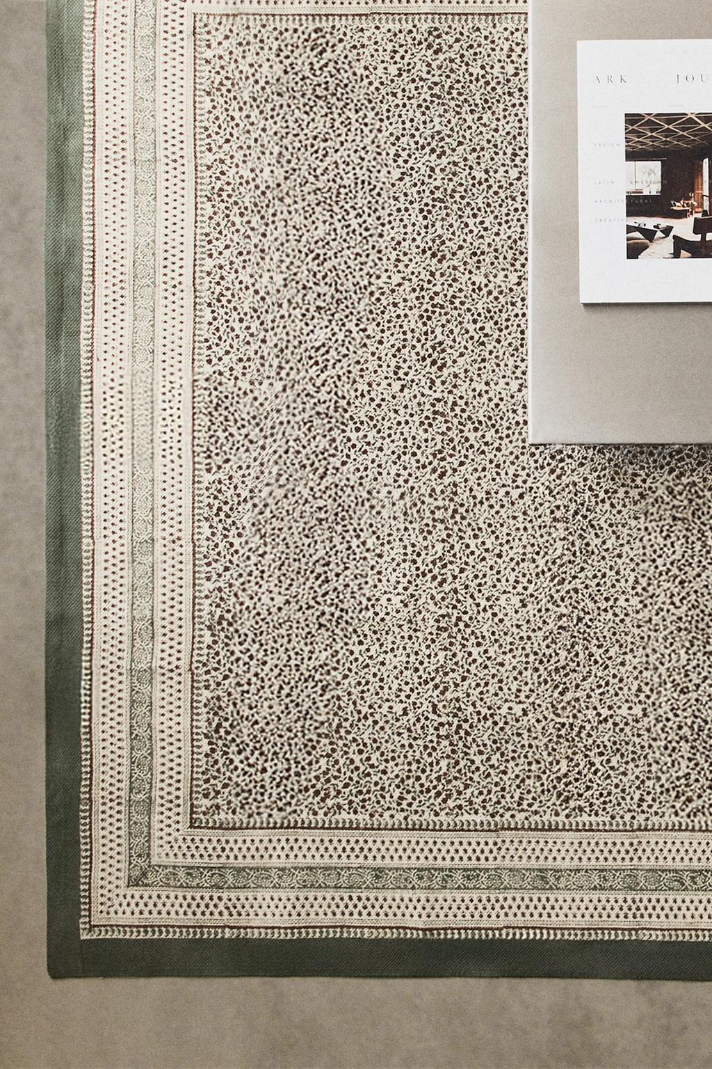 Хлопковый ковер с блок-печатью