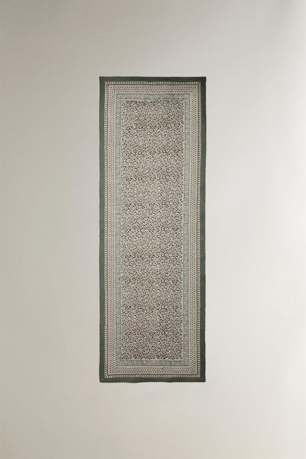 Хлопковый ковер с блок-печатью