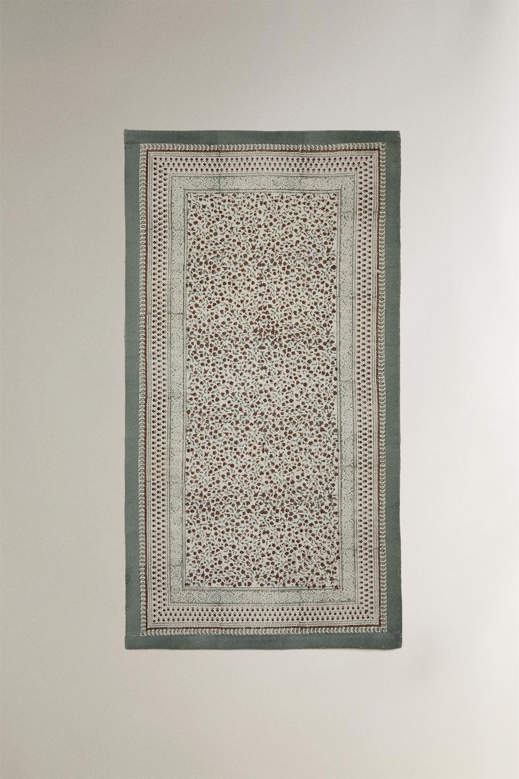 Хлопковый ковер с блок-печатью