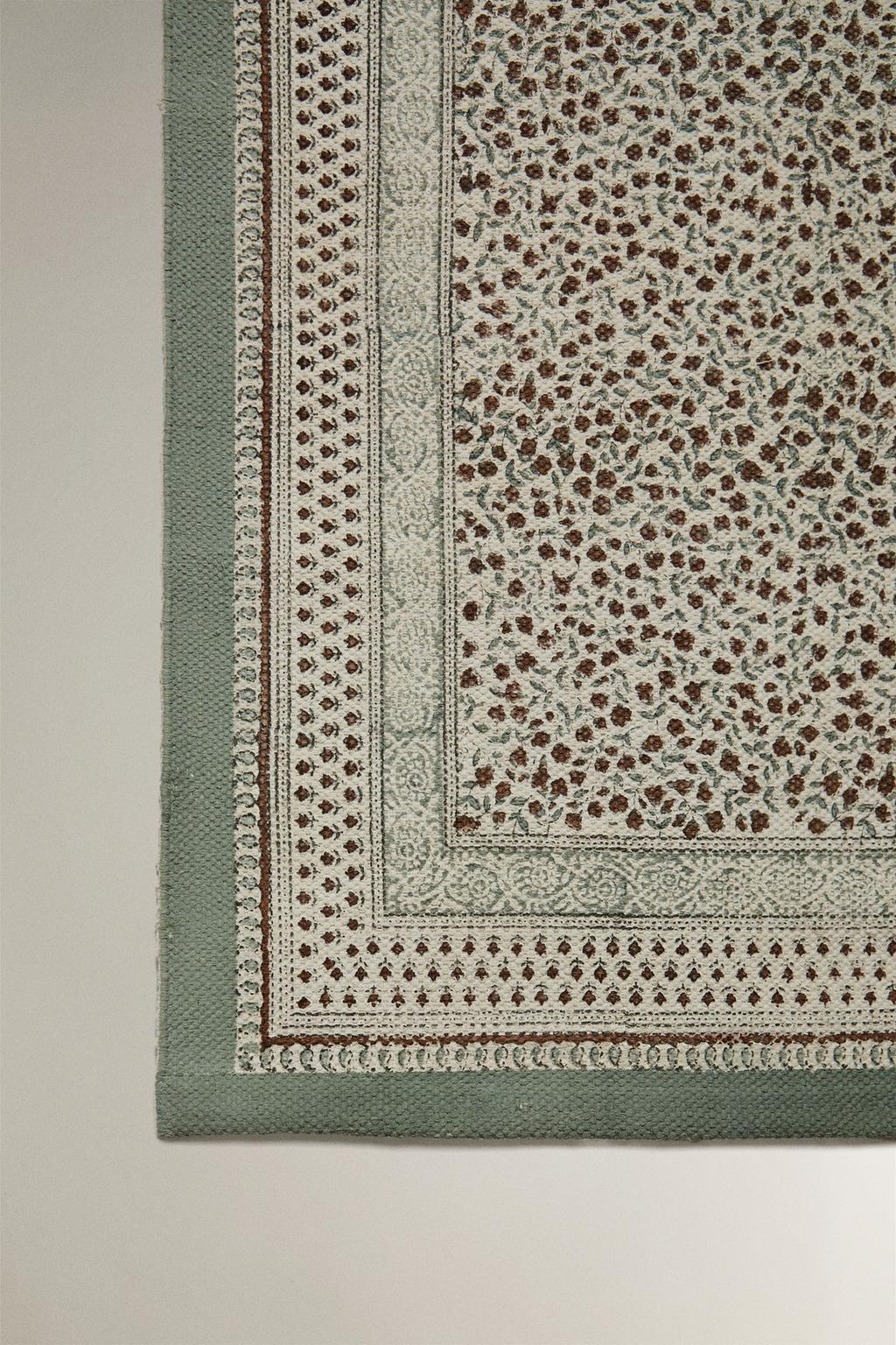 Хлопковый ковер с блок-печатью