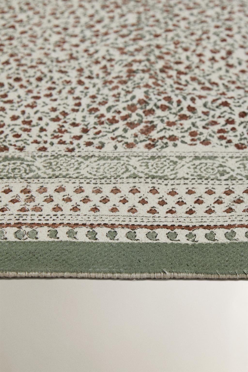 Хлопковый ковер с блок-печатью