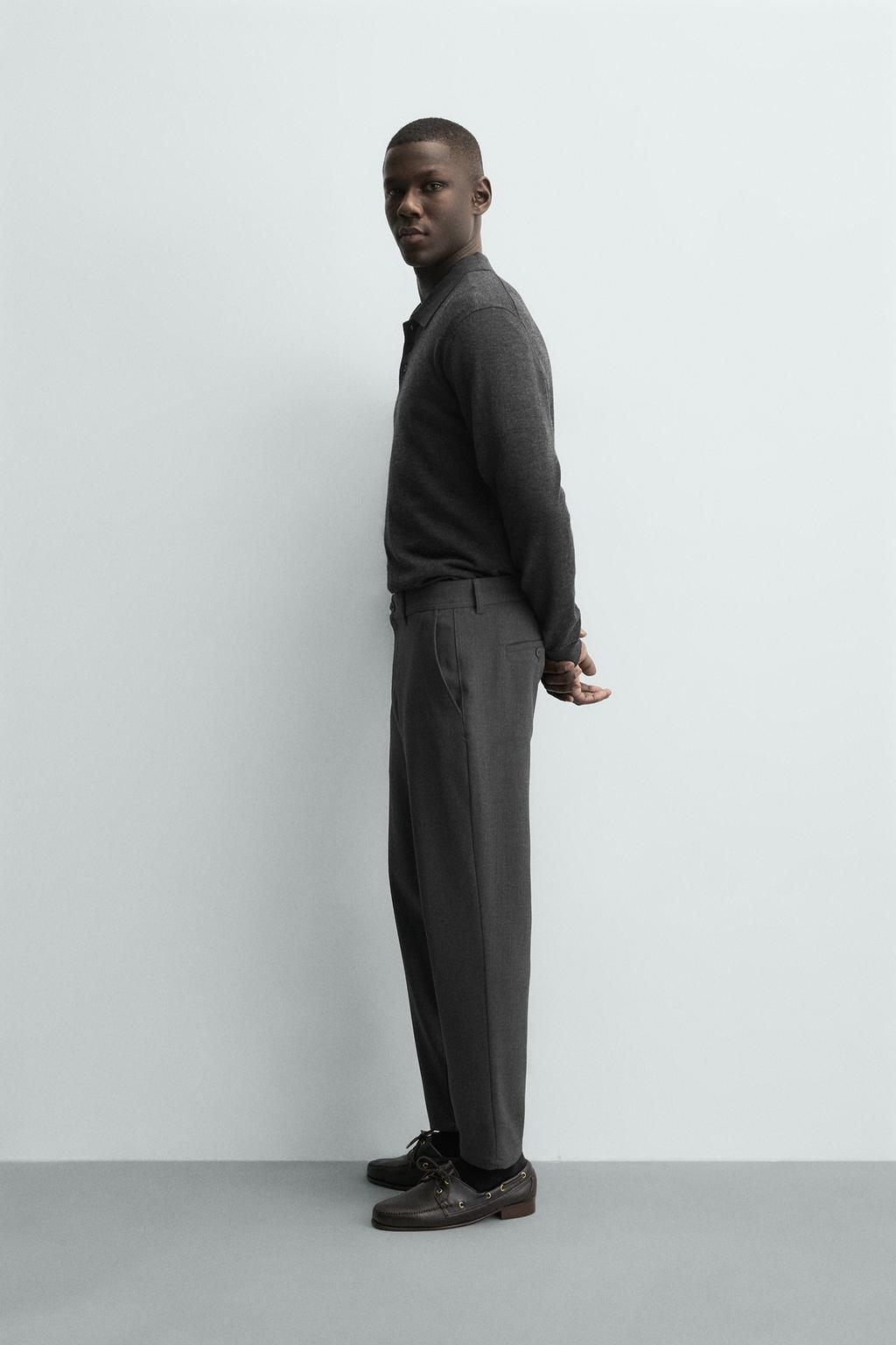 БРЮКИ ЧИНОС ИЗ КОМФОРТНОЙ РЕЛЬЕФНОЙ ТКАНИ