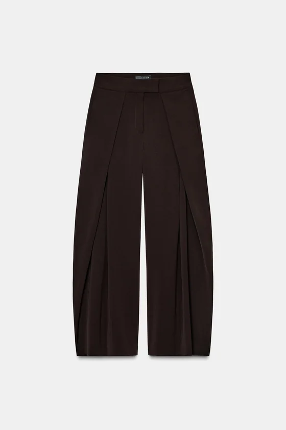 БРЮКИ WIDE LEG С ЗАЩИПАМИ — ZW COLLECTION