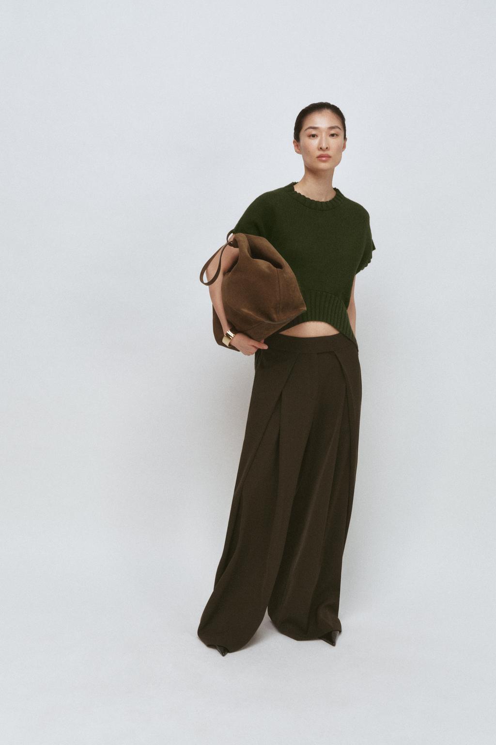 БРЮКИ WIDE LEG С ЗАЩИПАМИ — ZW COLLECTION