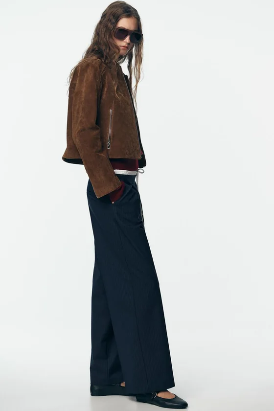 БРЮКИ WIDE LEG С ДВОЙНЫМ ПОЯСОМ